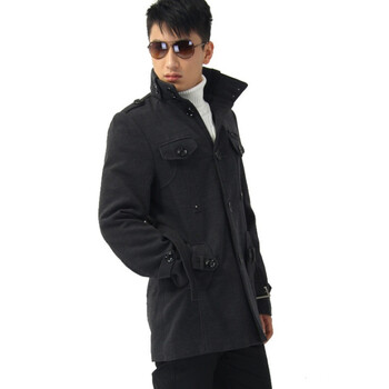 OBM 智趣先生男士呢子厚外套FW003 灰色 XL
