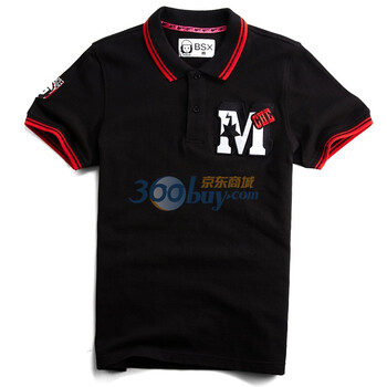 Giordano佐丹奴BSX Polo 男MINI CHE绣章珠地POLO 04011400 黑色 L