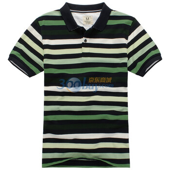 零号男 多彩撞色渐变条纹POLO衫 BFD0033 绿色 XXL