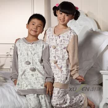 轩靓 秋冬 男女<em>儿童款</em> <em>睡衣</em>套装 家居服 女童91