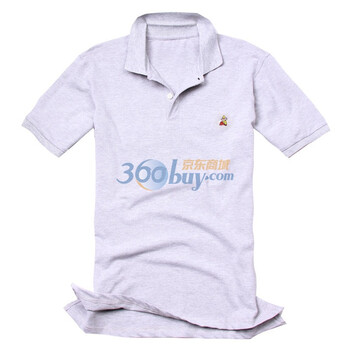 稻草人 全棉纯色POLO短袖T恤DT110133 浅灰色 54/XXL