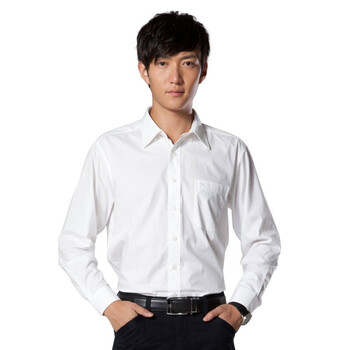 柒牌 SEVEN男装秋冬新款商务休闲正统白色长袖衬衫701A346880 优雅白 44