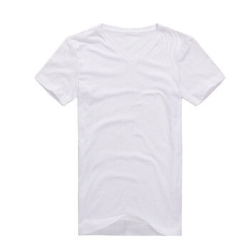 MarklessV领纯棉短袖T恤男士打底TX1104M 白色 180/XL