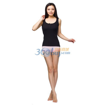 爱帝女士全棉时尚性感蕾丝百搭打底背心6125211211 黑色1611 XL