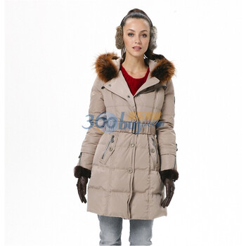 波司登 2011新款 羽绒服 女 单排扣修身风衣领中长款 BR2332 卡其色 185/104A(XXXL)