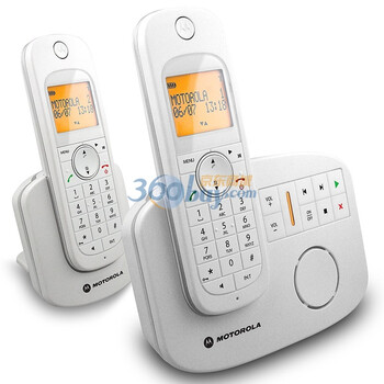 摩托罗拉 MOTOROLA D1802C套装 2.4G 数字无绳电话机（数字录音、中文菜单、白色）