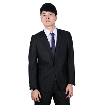 F-DRAGON特色龙 男士休闲韩版西服单粒扣收腰套西-FXA2251黑色180/96A（52）