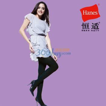 Hanes恒适140D加厚天鹅绒连裤袜 黑色 F
