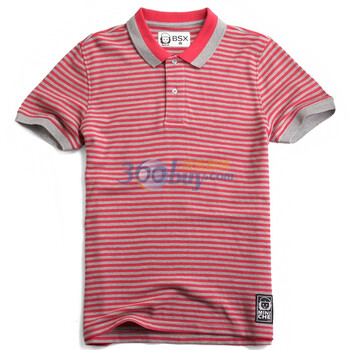 Giordano佐丹奴BSX Polo 男撞色扁机领横间珠地POLO 04011001 浅粉红 XL