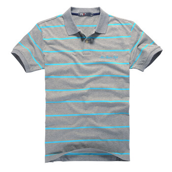 MIX2 夏季新品英伦风条纹多色翻领polo衫短袖L22T9C1 灰色L22T98B1 XXL