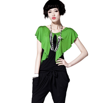 七格格 OTHERMIX 夏装2012新款 时尚休闲百搭 短袖T恤 女潮12A10087 绿色 XL