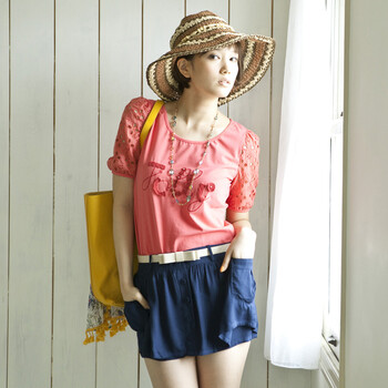 桔子ORANGE系列 2012夏季新款 纽扣装饰宽松短裤26E1A210原价369 蓝色 29