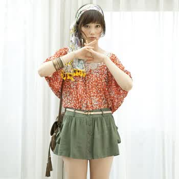 桔子ORANGE系列 2012夏季新款 纽扣装饰宽松短裤26E1A210原价369 绿色 29
