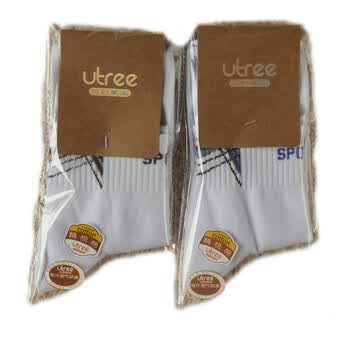 Utree 约晴 男袜 袜口丝纹 运动袜 10双随机色 10双随即色