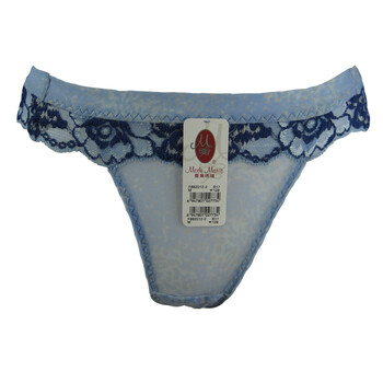 曼黛玛琏蕾丝网布透气性感丁字裤F862012-2 蓝 XL