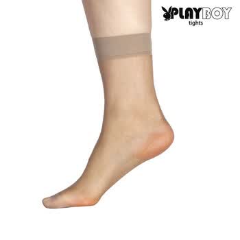 PLAYBOY 花花公子 15DEN透明水晶丝短袜/袜尖加固6026 中灰 均码