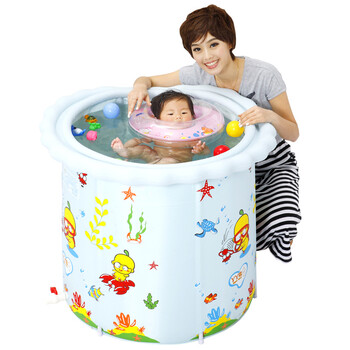 海之雨婴儿游泳池WO2001/丫丫鸟尼支架水池系列/加厚防寒无味环保料 27件套 蓝色