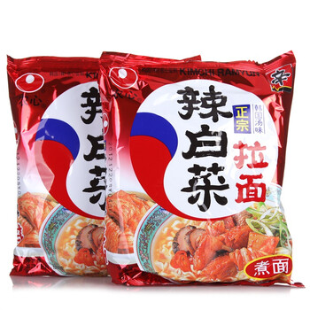 农心 方便面 辣白菜拉面 120g*5袋 五连包