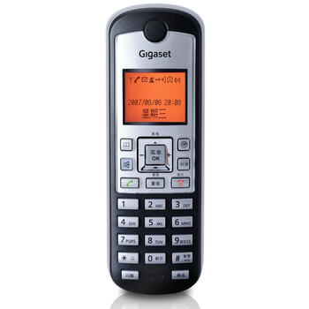 集怡嘉(Gigaset)原西门子品牌C670中文菜单 中文按键无绳电话机一拖一子母机(绅士黑)