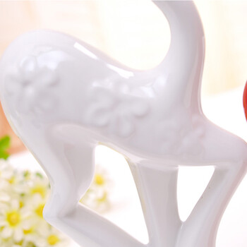 兰诗(Lautee) 情侣梅花鹿陶瓷工艺品摆件 家居装饰摆饰结婚礼品