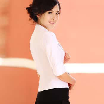 圣羽博雅韩版时尚夏秋季小西服女修身有大码小