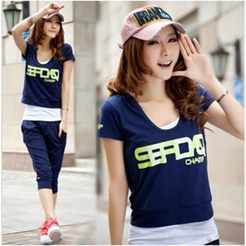 梵绣夏装热卖韩版短袖<em>短裤运动套装女款</em>卫衣运