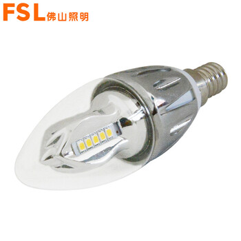 佛山照明 fsl led灯泡 节能灯具 尖泡 5W e14小螺口 百合系列 黄光