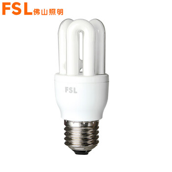 佛山照明 fsl 节能灯管 灯具  大螺口 白光 T3-3U-E27  1支装 8瓦