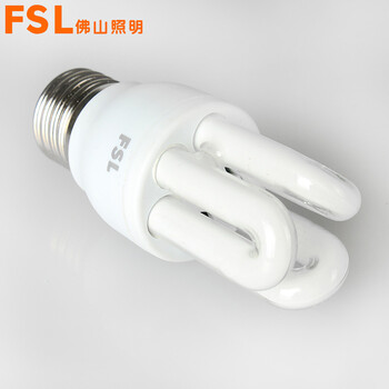 佛山照明 fsl 节能灯管 灯具  大螺口 白光 T3-3U-E27  1支装 8瓦
