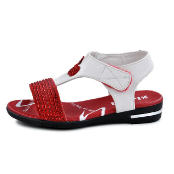 迪猫之梦 百搭银色女童真皮凉鞋 女童凉鞋 童鞋