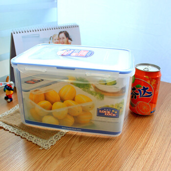 
                                        乐扣乐扣（LOCK&LOCK） 塑料保鲜盒长方形饭盒HPL827便当盒4.5L食物收纳盒                