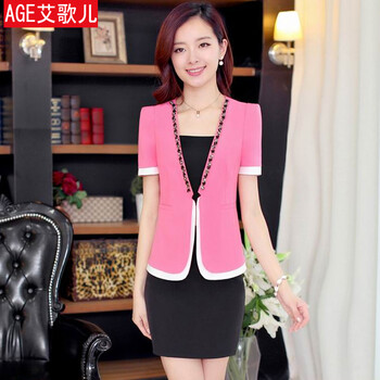 艾歌儿 2014夏装新款职业套装女装 韩版修身工