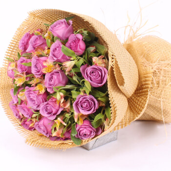 21朵紫玫瑰花 祝福送花 友情鲜花 节日送花 鲜