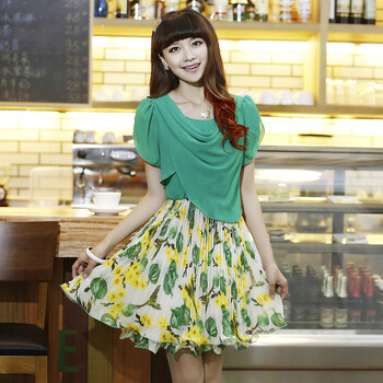 PEACEBIRD 太平鸟 女装 时尚印花雪纺连衣裙