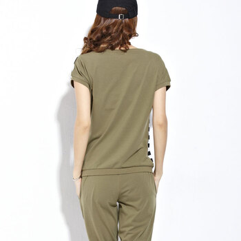 水上小又 2014夏季新款大码条纹短袖运动套装