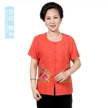 胖妈妈夏装短袖大码妈妈装开衫奶奶装夏装老年人服装老年人夏装