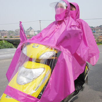 
                                        雨佑贵人 雨披双人雨衣电动车 双人雨衣加厚加大 电动车双人 玫红+2个口罩 XXXL                