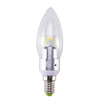 VNC 新一代360度发光灯泡 蜡烛灯LED E14水晶灯吊灯光源5W 360L02 暖白光5W