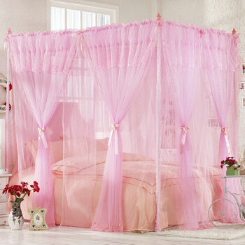 自然美家双层蚊帐 加密防蚊帐纱 加粗不锈钢蚊