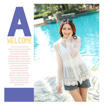 欣语晴2014<em>防晒衣</em>长袖透明蕾丝超薄外套女 夏