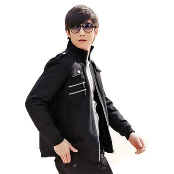 益帛 <em>毛尼</em>夹克<em>2014</em>春装<em>新款</em>男装修身<em>短款</em>加厚