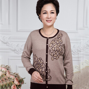 伊绒奇 <em>中年针织</em>衫<em>女开衫</em>薄春秋短款外套 年轻