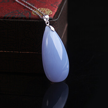 水晶一百 珍品天然玉髓吊坠 第三眼能量石 月亮