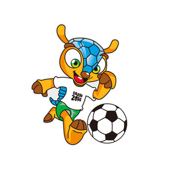 翼贴 福来哥巴西世界杯吉祥物犰狳汽车贴纸 车