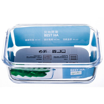 
                                        
                                                            贝特阿斯（BestHA）耐热玻璃饭盒玻璃保鲜盒长方形800ml 冰箱 便当盒微波炉饭盒微波炉RLC-800                