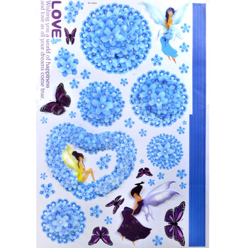 盛宝 3D立体墙贴 客厅卧室背景墙 墙贴 贴纸贴花贴画墙壁 客厅卧室婚房电视墙贴纸 蓝色花仙子YD5