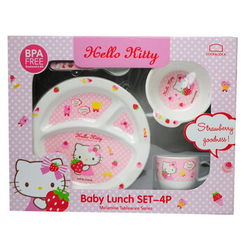 乐扣乐扣 HELLO KITTY 婴幼儿餐具4件套装（粉色）LBB461S4-KT