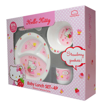 乐扣乐扣 HELLO KITTY 婴幼儿餐具4件套装（粉色）LBB461S4-KT