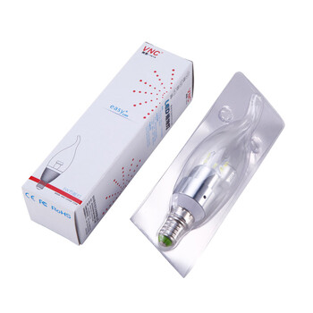 VNC 新一代360度发光灯泡 蜡烛灯LED E14水晶灯吊灯光源5W 360L02 暖白光5W