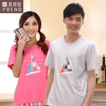 派邦奴 <em>情侣装睡衣 夏装</em>短袖男女短袖帆船 可爱